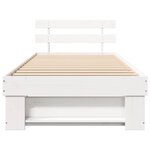 vidaXL Cadre de lit avec tête de lit Blanc 75 x 190 cm Pin massif