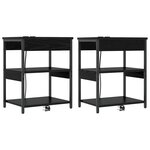 vidaXL Cabinet de chevet 2 Pièces Chêne noir 41 x 31 x 51 cm