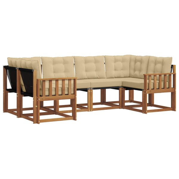 vidaXL Ensemble de canapés d'extérieur 6 Pièces Naturel et Beige