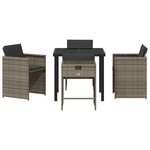 vidaXL Ensemble de salle à manger pour jardin 5 Pièces Gris Poly rotin
