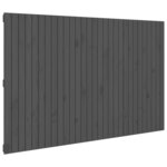 vidaXL Tête de lit murale Gris 185x3x110 cm Bois massif de pin