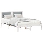 vidaXL Cadre de lit Gris clair 135 x 190 cm Pin massif