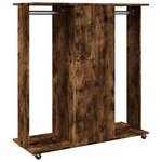 vidaXL Garde-robe avec roues chêne fumé 102x38x110cm bois d'ingénierie