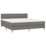 vidaXL Sommier à lattes de lit et matelas et LED Gris foncé 160x200 cm