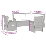 vidaXL Salon de jardin avec coussins 5 Pièces beige résine tressée