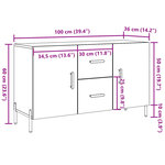 vidaXL Buffet vieux bois 100x36x60 cm bois d'ingénierie