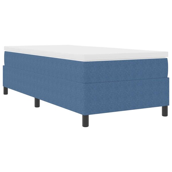 vidaXL Lit à ressort avec matelas bleu  90 x 200 cm  Tissu velours côtelé