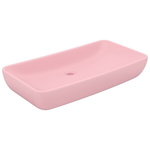 vidaXL Lavabo de luxe rectangulaire Rose mat 71x38 cm Céramique