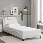 vidaXL Cadre de lit avec LED sans matelas blanc 90x190 cm