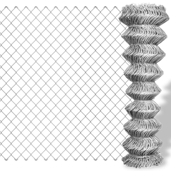 vidaXL Clôture à mailles losangées Acier galvanisé 25x1 m Argenté