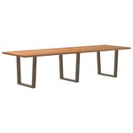 vidaXL Table à manger avec bord naturel 320x100x74cm bois massif chêne