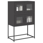 vidaXL Buffet haut noir 68x39x107 cm acier
