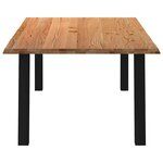 vidaXL Table à manger et bord naturel bois massif chêne rectangulaire