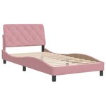 vidaXL Cadre de lit sans matelas rose 100x200 cm velours