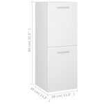 vidaXL Armoire de salle de bain Blanc 30x30x80 cm Bois d’ingénierie
