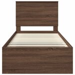 vidaXL Cadre de lit avec tête de lit Chêne brun 90 x 190 cm Pin massif