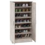 vidaXL Armoire à chaussures Gris béton 55x35x108 cm Bois d'ingénierie