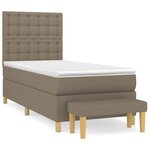 vidaXL Sommier à lattes de lit avec matelas Taupe 90x190 cm Tissu