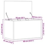 Boîte de rangement vidaXL avec couvercle en chêne noir 60x35x35 cm en bois d'ingénierie