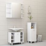 vidaXL Ensemble de meubles de bain 3 Pièces Blanc Bois d'ingénierie