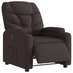 vidaXL Fauteuil inclinable électrique Marron foncé Tissu