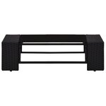 vidaXL Salon de jardin 4 Pièces Résine tressée Noir