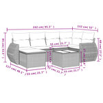vidaXL Salon de jardin avec coussins 7 Pièces beige résine tressée