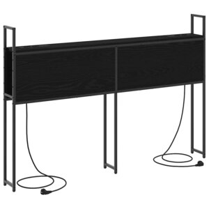vidaXL Headboard de Rangement avec Station de Charge Chêne noir