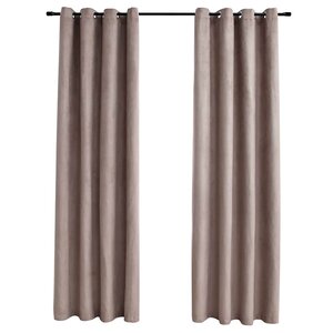vidaXL Rideaux occultants avec anneaux en métal 2 Pièces Taupe 140x245 cm