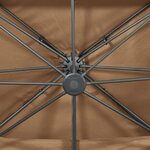vidaXL Parasol de jardin en porte-à-faux avec double toit taupe