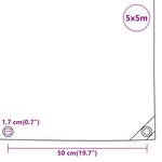 vidaXL Bâche gris 5x5 m 650 g/m²