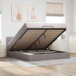 VidaXL Cadre de lit ottoman avec matelas taupe 200x200 cm tissu