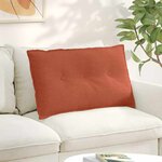 vidaXL Coussin de Dos Rouge orange 80 x 50 cm Tissu en velours côtelé