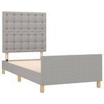 vidaXL Cadre de lit sans matelas avec tête de lit gris clair 80x200cm