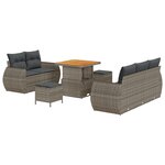 vidaXL Ensemble de canapé de jardin 8 Pièces Gris polyrotin