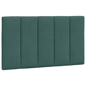 vidaXL Coussin de tête de lit Hanko vert foncé 90 cm velours