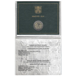 2 euros commémorative Vatican 2018 - Padre Pio en coffret BU.