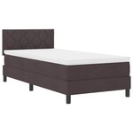 vidaXL Lit à ressorts avec tête de lit Marron foncé 90 x 200 cm tissu
