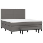vidaXL Sommier à lattes de lit avec matelas Gris 160x200 cm Similicuir