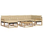 vidaXL Ensemble de canapés d'extérieur 7 pc Blanc et Beige