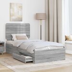 vidaXL Cadre de lit Gris Sonoma 75 x 190 cm Bois d'ingénierie