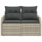 vidaXL Canapé de jardin Gris clair 121 x 62 x 69cm polyrotin