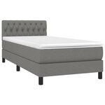 vidaXL Sommier à lattes de lit et matelas et LED Gris foncé 100x200 cm
