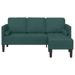 Canapé L en tissu vert foncé de 160 cm - vidaXL