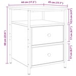 vidaXL Tables de chevet 2 Pièces chêne artisanal bois d'ingénierie