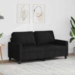 vidaXL Canapé à 2 places Noir 140 cm Tissu