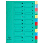 Trieur Extensible Harmonika Sans Élastique Fenêtres Imprimées 24 Compartiments - A4 - Vert - X 4 - Exacompta
