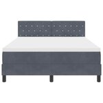 vidaXL Lit à ressorts avec matelas Gris foncé 140 x 200 cm Velours