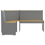 vidaXL Ensemble à manger REINE 3 Pièces marron miel gris bois pin massif