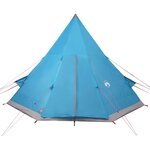 vidaXL Tente de camping tipi 4 personnes bleu imperméable